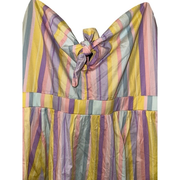 Torrid Skater Dress Poplin‎ Multi Stripe NWT New 2X Pastel Color Rockabilly - Picture 2 of 5